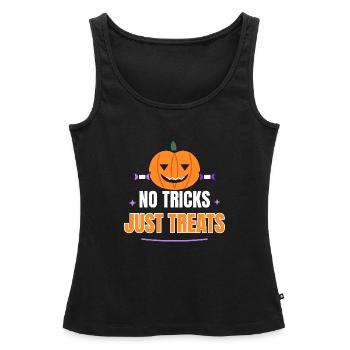 No Tricks Just Treats Cute Pumpkin Funny Halloween - Frauen Premium Organic Tank Top - Schwarz - Vorne - AI Model Female 172 light (172cm)