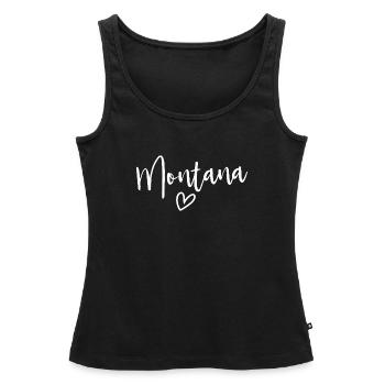 Cœur du Montana, Amour des femmes du Montana - Débardeur bio Premium Femme - noir - Devant - AI Model Female 172 light (172cm)