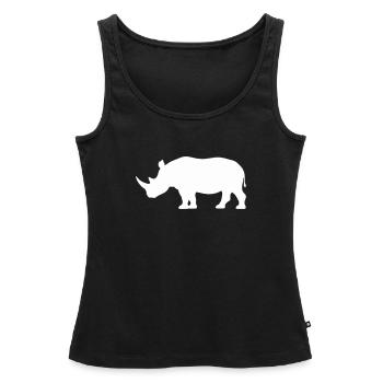Rhino Silhouette Minimaliste - Débardeur bio Premium Femme - noir - Devant - AI Model Female 172 light (172cm)