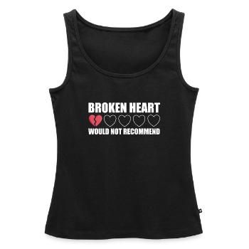 Broken Heart ne recommanderait pas Anti Valentine - Débardeur bio Premium Femme - noir - Devant - AI Model Female 172 light (172cm)