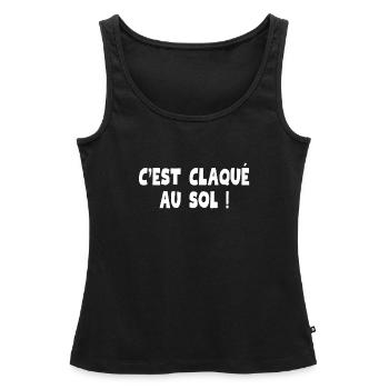 c'est claqué au sol, geek, jeux vidéo - Débardeur bio Premium Femme - noir - Devant - AI Model Female 172 light (172cm)