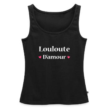 Louloute d'amour - Débardeur bio Premium Femme - noir - Devant - AI Model Female 172 light (172cm)