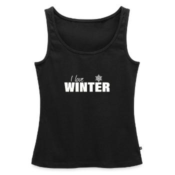 J’adore l’hiver - Débardeur bio Premium Femme - noir - Devant - AI Model Female 172 light (172cm)