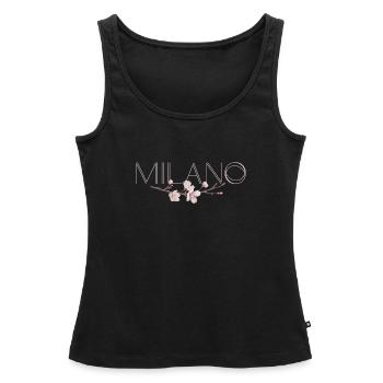 MILANO – Blossom Chic - Frauen Premium Organic Tank Top - Schwarz - Vorne - AI Model Female 172 light (172cm)