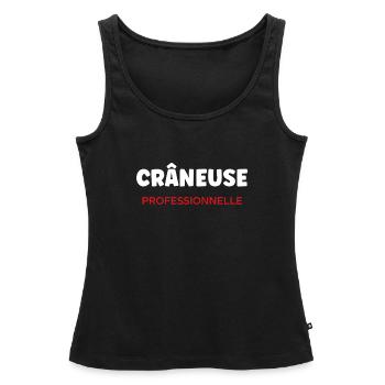 craneuse - Débardeur bio Premium Femme - noir - Devant - AI Model Female 172 light (172cm)