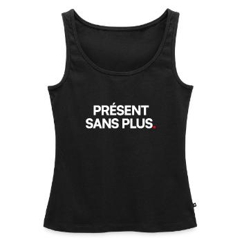 Présent sans plus - Débardeur bio Premium Femme - noir - Devant - AI Model Female 172 light (172cm)