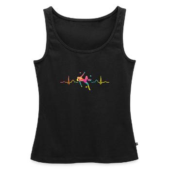 Boulderer Herzschlag Boulder Bouldern - Frauen Premium Organic Tank Top - Schwarz - Vorne - AI Model Female 172 light (172cm)