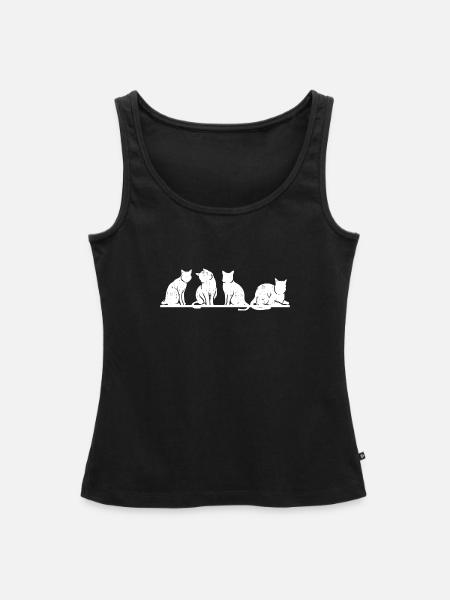 Katzensilhouette  - Frauen Premium Organic Tank Top - Schwarz