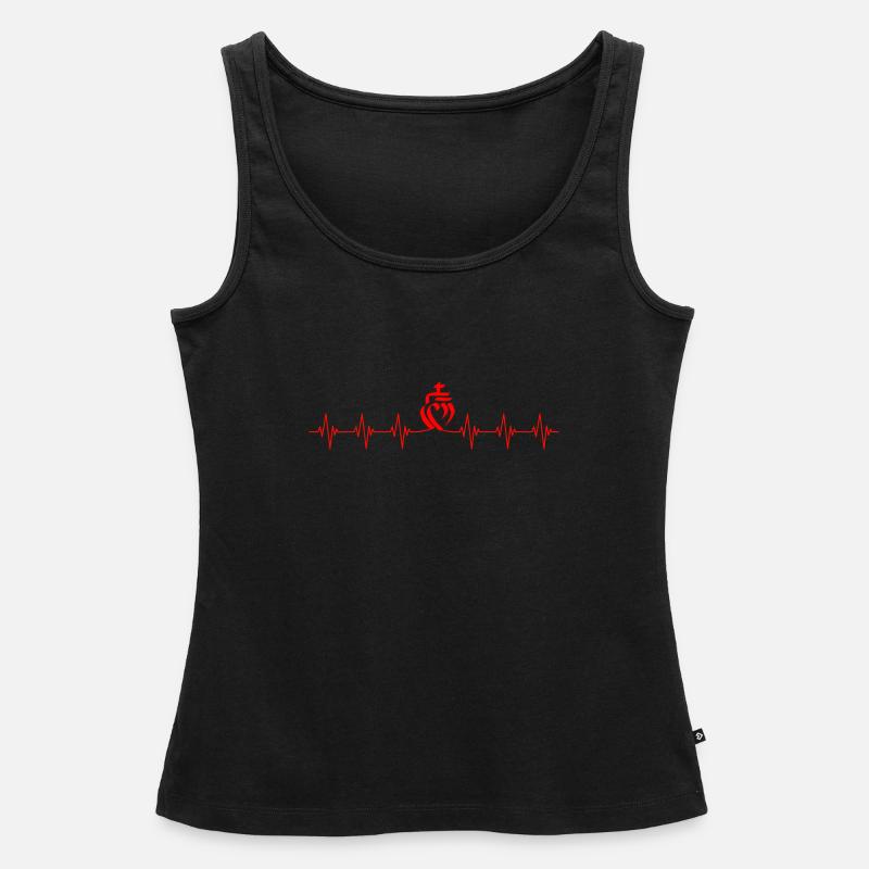 Vendée Herzfrequenz-Aufsatz - Frauen Premium Organic Tank Top - Schwarz