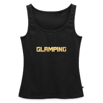 Glamping Gold Luxury Camping Camper Holiday Exclusive - Débardeur bio Premium Femme - noir - Devant - AI Model Female 172 light (172cm)