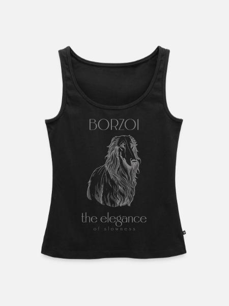 Borzoi:die Eleganz der Langsamkeit - Frauen Premium Organic Tank Top - Schwarz