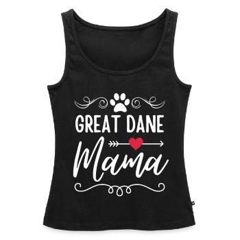 Maman dogue - Débardeur bio Premium Femme - noir - Devant - AI Model Female 172 light (172cm)