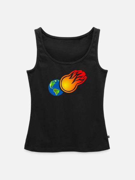 Erde und Komet - Frauen Premium Organic Tank Top - Schwarz