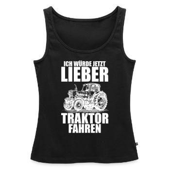 Landwirt Bauer Farmer - Frauen Premium Organic Tank Top - Schwarz - Vorne - AI Model Female 172 light (172cm)