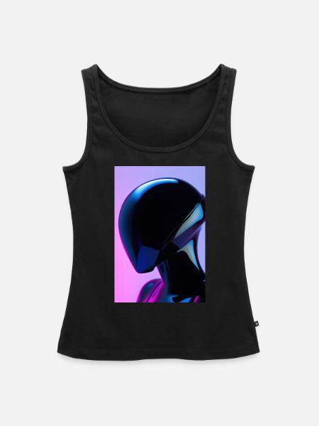 Print Robot 5 - Frauen Premium Organic Tank Top - Schwarz