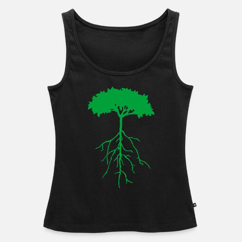 root tree - Women’s Premium Organic Tank top - black