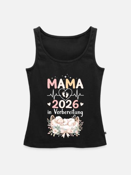 Mama 2026 Schwangerschaft - Frauen Premium Organic Tank Top - Schwarz
