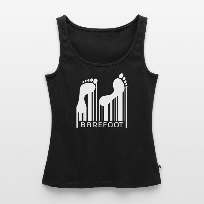 Barefoot Barcode Barfuss Strichcode Code Frauen Premium Organic Tank Top