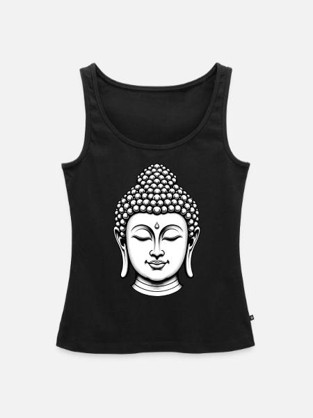 Buddha-Kopf - Frauen Premium Organic Tank Top - Schwarz