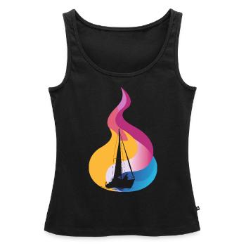 voilier yacht - Débardeur bio Premium Femme - noir - Devant - AI Model Female 172 light (172cm)