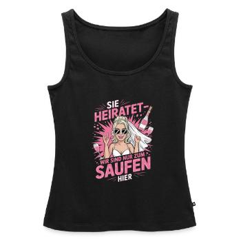 Funny German Hen Party Sie Heiratet Design - Débardeur bio Premium Femme - noir - Devant - AI Model Female 172 light (172cm)