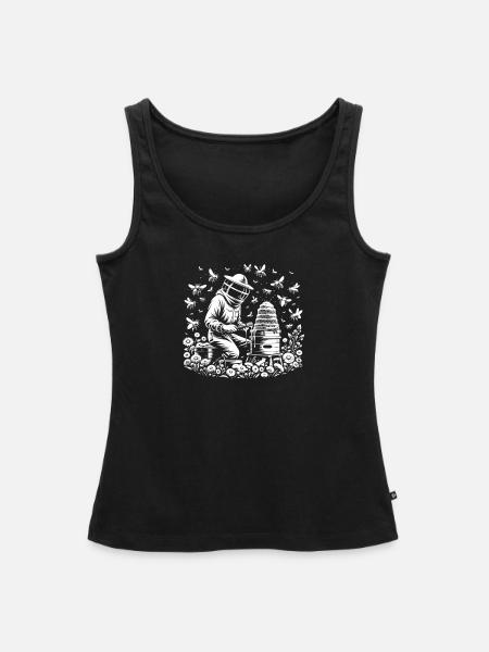 Imker bei der Arbeit - Frauen Premium Organic Tank Top - Schwarz