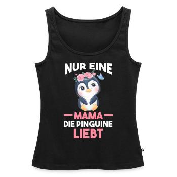 Mama Mutter Muttertag Pinguinmama Pinguin - Frauen Premium Organic Tank Top - Schwarz - Vorne - AI Model Female 172 light (172cm)