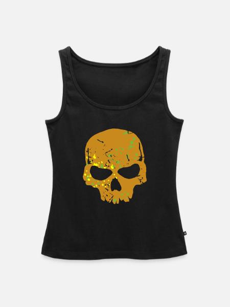Camo Skull - Frauen Premium Organic Tank Top - Schwarz