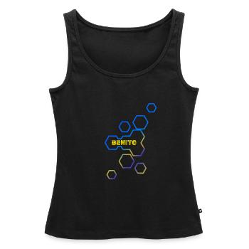 Geschenk Benito - Frauen Premium Organic Tank Top - Schwarz - Vorne - AI Model Female 172 light (172cm)
