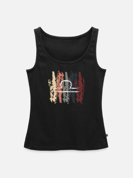 Retro Zodiac Libra Design - Frauen Premium Organic Tank Top - Schwarz