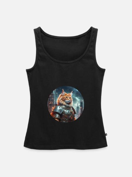 Cyber-Katze - Frauen Premium Organic Tank Top - Schwarz