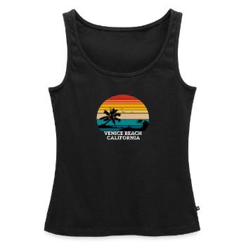 Venice Beach Plages de Californie - Débardeur bio Premium Femme - noir - Devant - AI Model Female 172 light (172cm)