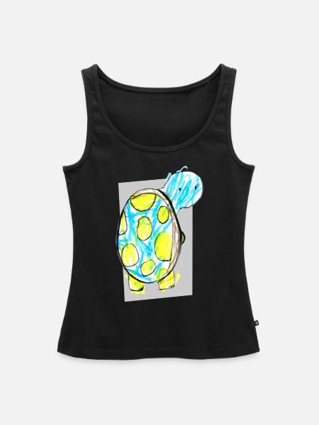 Cute Turtle - Frauen Premium Organic Tank Top - Schwarz