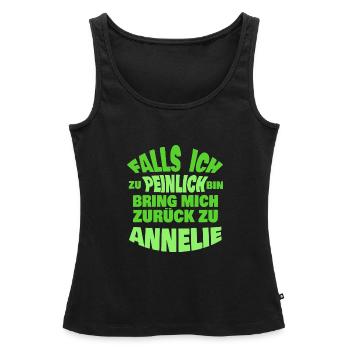 Annelie als Jungesellenabschied - Frauen Premium Organic Tank Top - Schwarz - Vorne - AI Model Female 172 light (172cm)