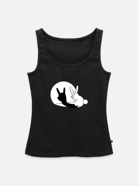 Bunny Horn Gesture Shadow - Frauen Premium Organic Tank Top - Schwarz