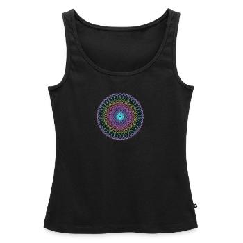 Mandala de méditation - Débardeur bio Premium Femme - noir - Devant - AI Model Female 172 light (172cm)