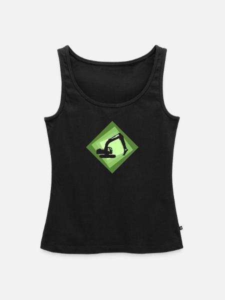 Bagger Baggerfahrerin Hausbau - Frauen Premium Organic Tank Top - Schwarz