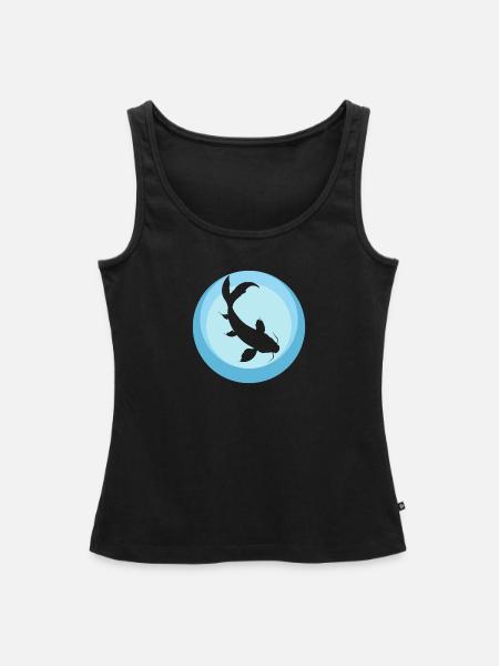 Koi Fisch Fischkopf - Frauen Premium Organic Tank Top - Schwarz