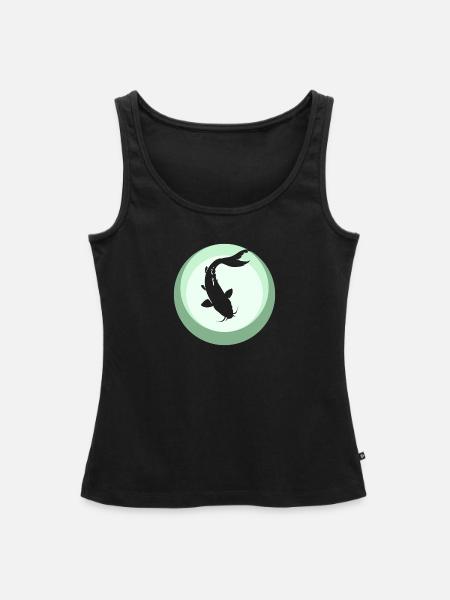 Koi Fisch Fischer - Frauen Premium Organic Tank Top - Schwarz