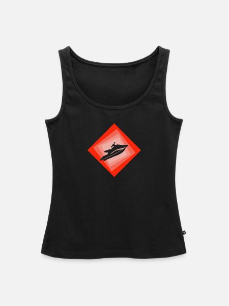 Jetski Motorschlitten Wakeskate - Frauen Premium Organic Tank Top - Schwarz