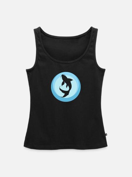 Koi Fisch Fischer - Frauen Premium Organic Tank Top - Schwarz