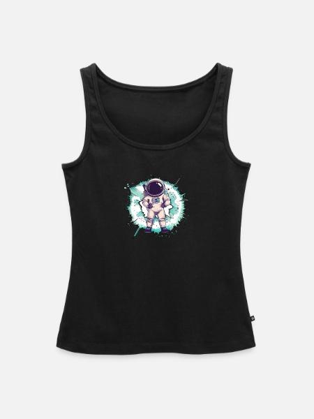 Astronaut Spaceman Raumschiff - Frauen Premium Organic Tank Top - Schwarz