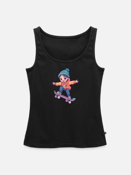 Skate Skater - Frauen Premium Organic Tank Top - Schwarz