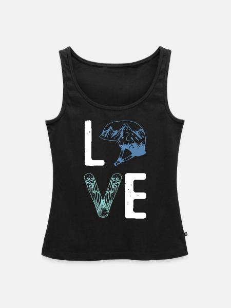 liebe snowboarding - Frauen Premium Organic Tank Top - Schwarz