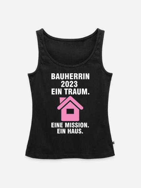 Bauherrin 2023 Hausbau Bauen Geschenk - Frauen Premium Organic Tank Top - Schwarz