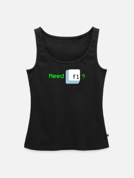 coder shirt f1 help - Frauen Premium Organic Tank Top - Schwarz
