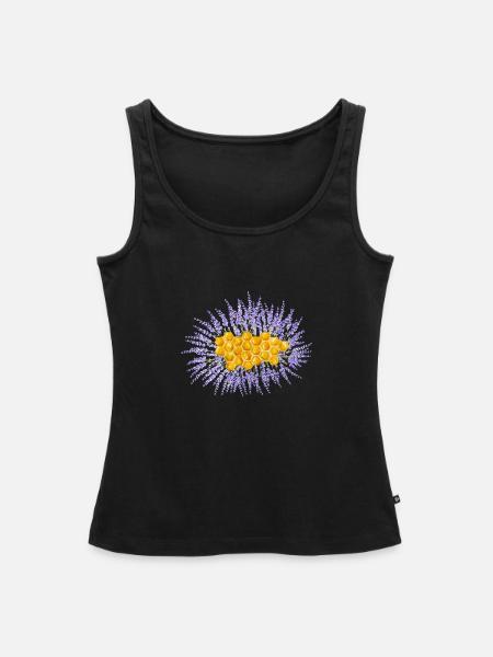Waben und Lavendel - Frauen Premium Organic Tank Top - Schwarz
