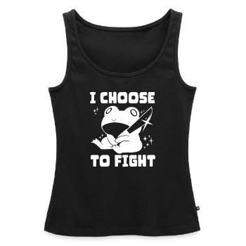 Je choisis le combat - Débardeur bio Premium Femme - noir - Devant - AI Model Female 172 light (172cm)