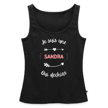 Je suis une sandra qui déchire - Débardeur bio Premium Femme - noir - Devant - AI Model Female 172 light (172cm)
