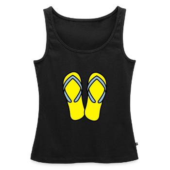 flip flops 02 - Frauen Premium Organic Tank Top - Schwarz - Vorne - AI Model Female 172 light (172cm)